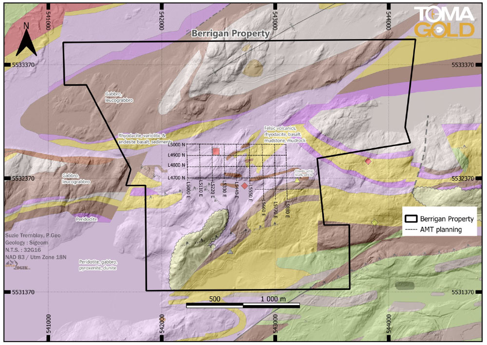Figure 1: AMT survey on the Berrigan Mine Project